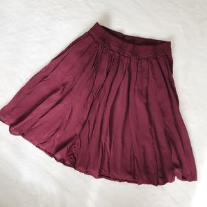 brandy melville maroon flowy skirt